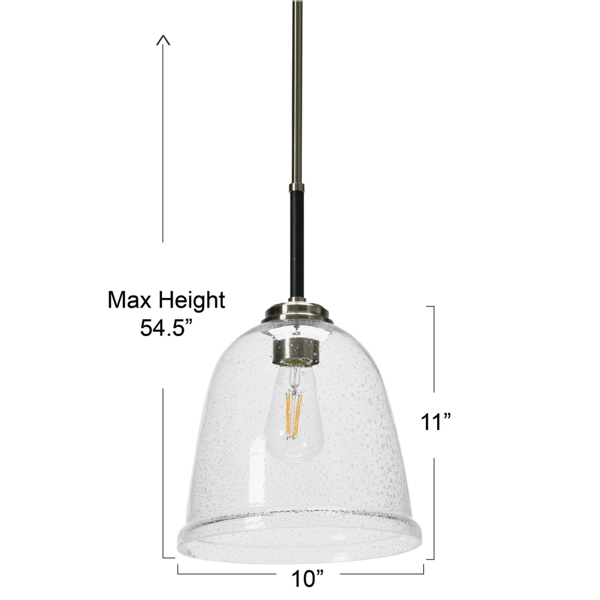 Hello Honey® Robert Stevenson Lighting Landry 11" Black & Nickel Seedy Glass & Metal Ceiling Light